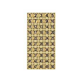Özarslan Dizayn 3.5x3.5 cm Altın Renk 50 Adet Metal Kapı Masa Dolap Numara Levhası