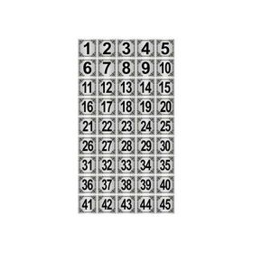 Özarslan Dizayn 3.5x3.5 cm Gümüş Renk 45 Adet Metal Kapı Masa Dolap Numara Levhası