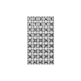 Özarslan Dizayn 3.5x3.5 cm Gümüş Renk 45 Adet Metal Kapı Masa Dolap Numara Levhası