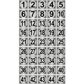 Özarslan Dizayn 3.5x3.5 cm Gümüş Renk 45 Adet Metal Kapı Masa Dolap Numara Levhası