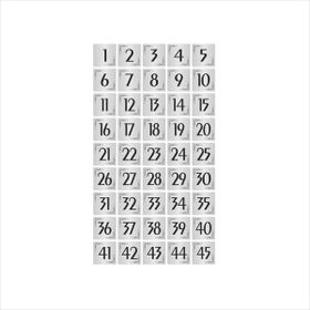 Özarslan Dizayn 3.5x3.5 cm Gümüş Renk 45 Adet Metal Kapı Masa Dolap Numara Levhası