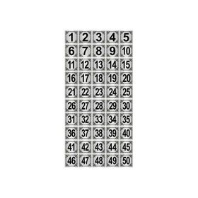Özarslan Dizayn 3.5x3.5 cm Gümüş Renk 50 Adet Metal Kapı Masa Dolap Numara Levhası