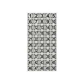 Özarslan Dizayn 3.5x3.5 cm Gümüş Renk 50 Adet Metal Kapı Masa Dolap Numara Levhası