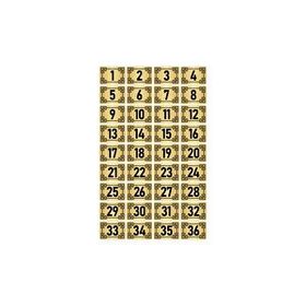 Özarslan Dizayn 3.5x5 cm Altın Renk 36 Adet Metal Kapı Masa Dolap Numara Levhası