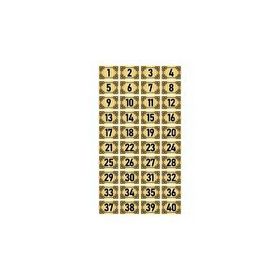 Özarslan Dizayn 3.5x5 cm Altın Renk 40 Adet Metal Kapı Masa Dolap Numara Levhası