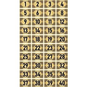 Özarslan Dizayn 3.5x5 cm Altın Renk 40 Adet Metal Kapı Masa Dolap Numara Levhası