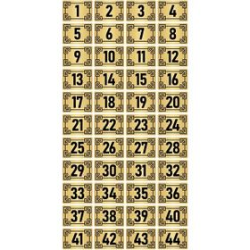 Özarslan Dizayn 3.5x5 cm Altın Renk 44 Adet Metal Kapı Masa Dolap Numara Levhası