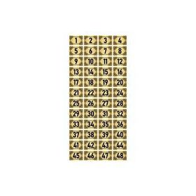 Özarslan Dizayn 3.5x5 cm Altın Renk 48 Adet Metal Kapı Masa Dolap Numara Levhası