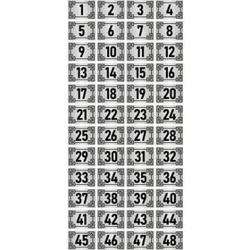 Özarslan Dizayn 3.5x5 cm Gümüş Renk 48 Adet Metal Kapı Masa Dolap Numara Levhası