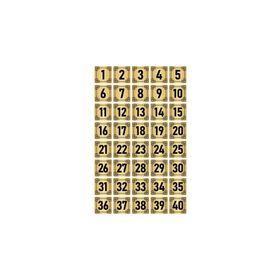 Özarslan Dizayn 4x4 cm Altın Renk 40 Adet Metal Kapı Masa Dolap Numara Levhası