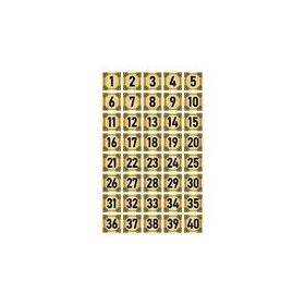 Özarslan Dizayn 5x5 cm Altın Renk 40 Adet Metal Kapı Masa Dolap Numara Levhası