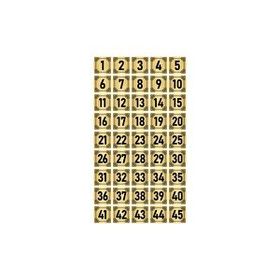 Özarslan Dizayn 5x5 cm Altın Renk 45 Adet Metal Kapı Masa Dolap Numara Levhası