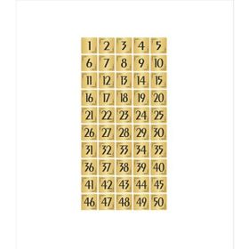 Özarslan Dizayn 5x5 cm Altın Renk 50 Adet Metal Kapı Masa Dolap Numara Levhası