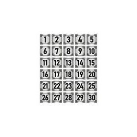 Özarslan Dizayn 5x5 cm Gümüş Renk 30 Adet Metal Kapı Masa Dolap Numara Levhası
