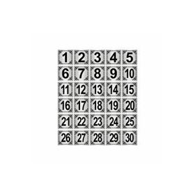 Özarslan Dizayn 5x5 cm Gümüş Renk 30 Adet Metal Kapı Masa Dolap Numara Levhası