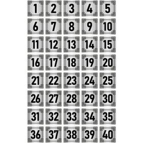 Özarslan Dizayn 5x5 cm Gümüş Renk 40 Adet Metal Kapı Masa Dolap Numara Levhası