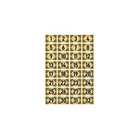 Özarslan Dizayn 5x7 cm Altın Renk 32 Adet Metal Kapı Masa Dolap Numara Levhası