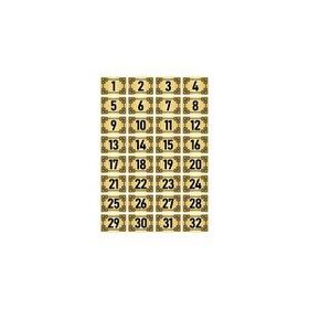 Özarslan Dizayn 5x7 cm Altın Renk 32 Adet Metal Kapı Masa Dolap Numara Levhası