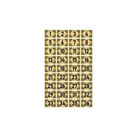 Özarslan Dizayn 5x7 cm Altın Renk 36 Adet Metal Kapı Masa Dolap Numara Levhası