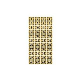 Özarslan Dizayn 5x7 cm Altın Renk 44 Adet Metal Kapı Masa Dolap Numara Levhası