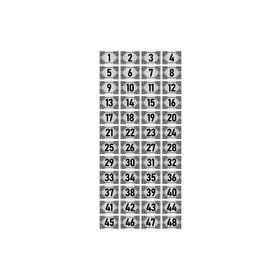 Özarslan Dizayn 5x7 cm Gümüş Renk 48 Adet Metal Kapı Masa Dolap Numara Levhası