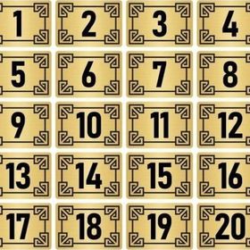 Özarslan Dizayn 7x10 cm Altın Renk 20 Adet Metal Kapı Masa Dolap Numara Levhası