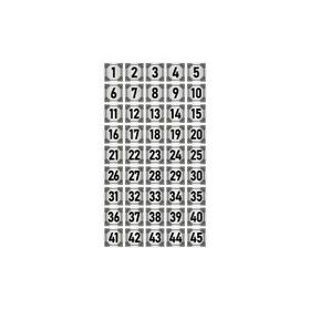 Özarslan Dizayn 7x7 cm Gümüş Renk 45 Adet Metal Kapı Masa Dolap Numara Levhası