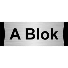 Özarslan Dizayn A Blok 5x20 cm Gümüş Renk Metal Yönlendirme Levhası
