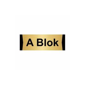 Özarslan Dizayn A Blok 7x20 cm Altın Renk Metal Yönlendirme Levhası