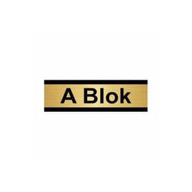 Özarslan Dizayn A Blok 7x20 cm Altın Renk Metal Yönlendirme Levhası