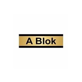 Özarslan Dizayn A Blok 7x20 cm Altın Renk Metal Yönlendirme Levhası