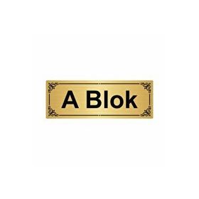 Özarslan Dizayn A Blok 7x20 cm Altın Renk Metal Yönlendirme Levhası