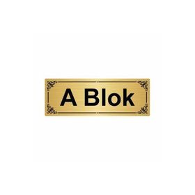 Özarslan Dizayn A Blok 7x20 cm Altın Renk Metal Yönlendirme Levhası