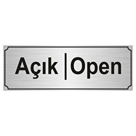 Özarslan Dizayn Açık-Open 10x20 cm Altın Renk Metal Yönlendirme Levhası