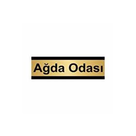 Özarslan Dizayn Ağda Odası 10x20 cm Altın Renk Metal Yönlendirme Levhası