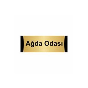 Özarslan Dizayn Ağda Odası 10x20 cm Altın Renk Metal Yönlendirme Levhası