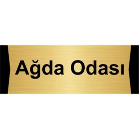 Özarslan Dizayn Ağda Odası 10x20 cm Altın Renk Metal Yönlendirme Levhası
