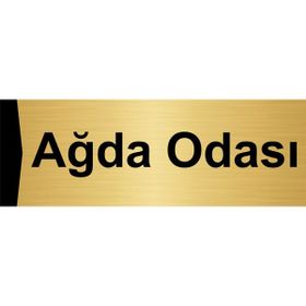 Özarslan Dizayn Ağda Odası 10x20 cm Altın Renk Metal Yönlendirme Levhası