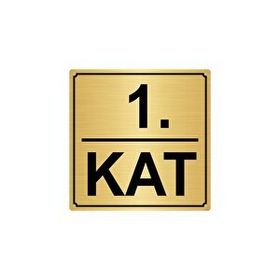 Özarslan Dizayn Altın Renk 1.Kat 15x15 cm Metal Yönlendirme Levhası