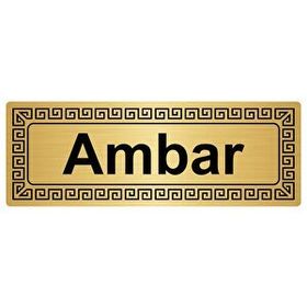 Özarslan Dizayn Ambar 7x20 cm Altın Renk Metal Yönlendirme Levhası
