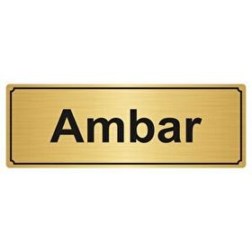 Özarslan Dizayn Ambar 7x20 cm Altın Renk Metal Yönlendirme Levhası