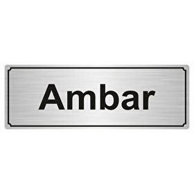 Özarslan Dizayn Ambar 7x20 cm Gümüş Renk Metal Yönlendirme Levhası