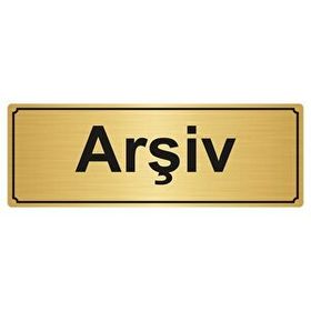Özarslan Dizayn Arşiv 10x20 cm Altın Renk Metal Yönlendirme Levhası