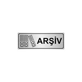 Özarslan Dizayn Arşiv 10x20 cm Altın Renk Metal Yönlendirme Levhası
