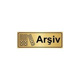 Özarslan Dizayn Arşiv 10x20 cm Altın Renk Metal Yönlendirme Levhası