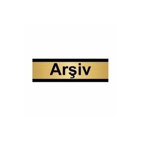 Özarslan Dizayn Arşiv 5x20 cm Altın Renk Metal Yönlendirme Levhası