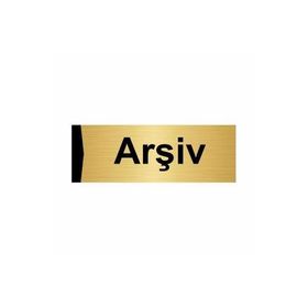 Özarslan Dizayn Arşiv 5x20 cm Altın Renk Metal Yönlendirme Levhası