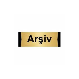 Özarslan Dizayn Arşiv 5x20 cm Altın Renk Metal Yönlendirme Levhası