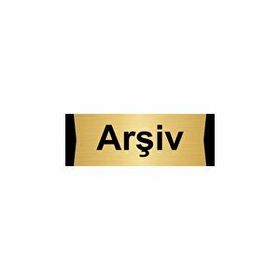 Özarslan Dizayn Arşiv 5x20 cm Altın Renk Metal Yönlendirme Levhası