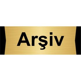 Özarslan Dizayn Arşiv 5x20 cm Altın Renk Metal Yönlendirme Levhası